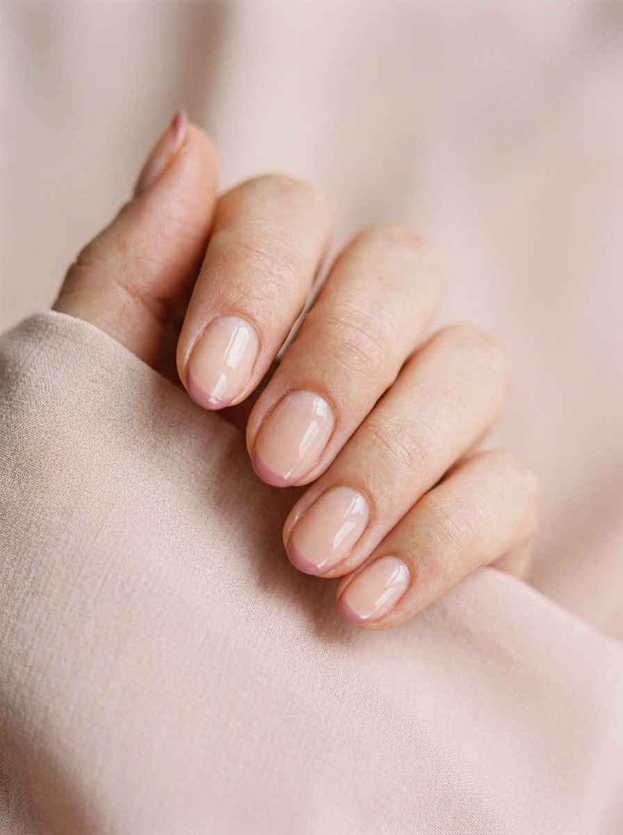 Pink French auf kurzen Nägeln als Kurze French Nägel Inspiration 2026